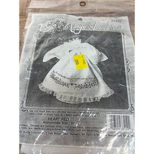 Vintage Bucilla Heart Felt Angel Baby Embroidery Kit 15" Craft Project